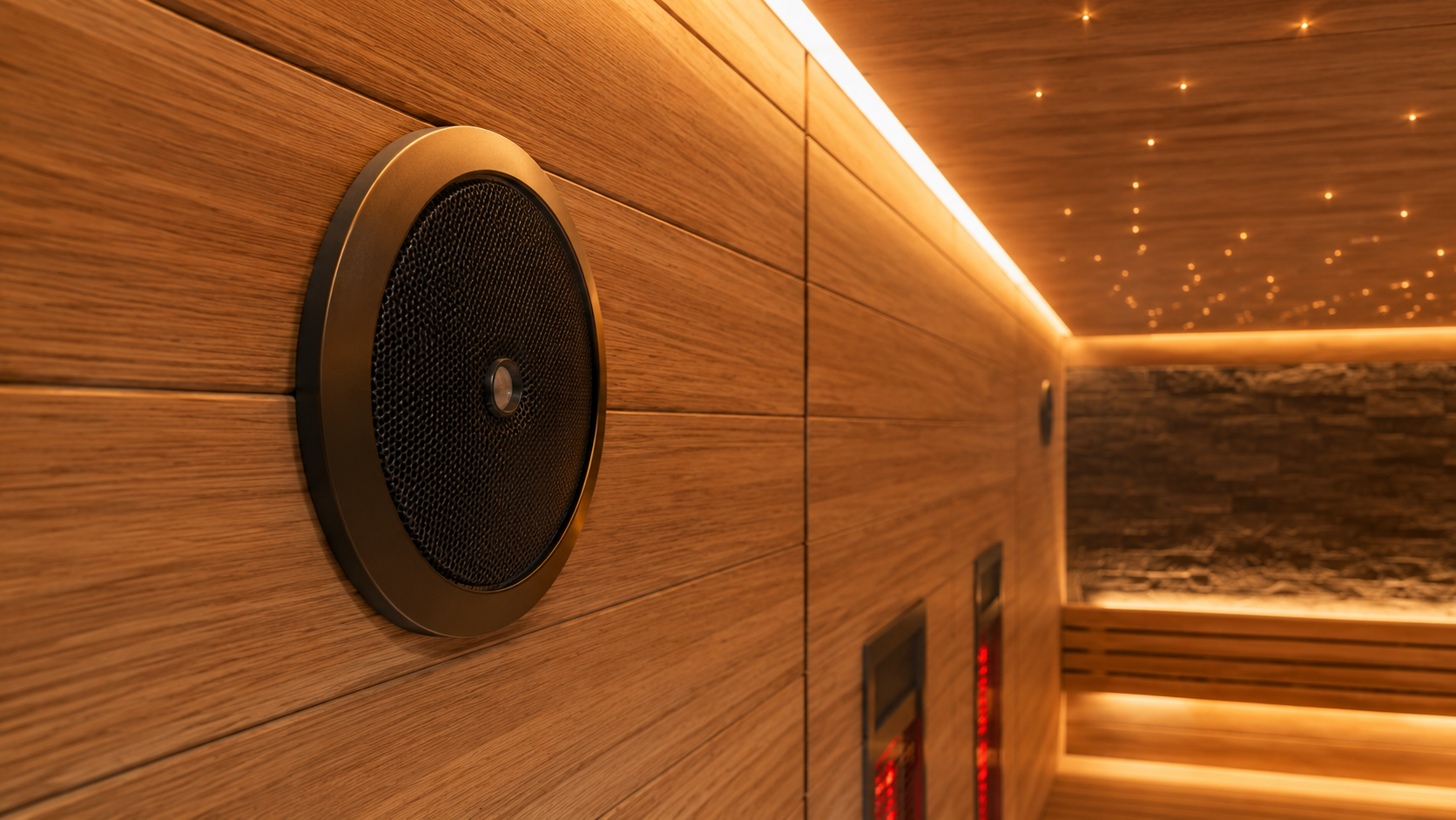 Altavoces integrados en sauna Aurum