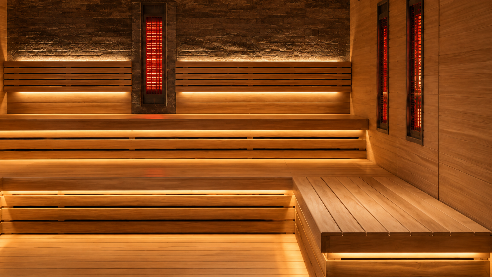 Bancos a medida en sauna Aurum