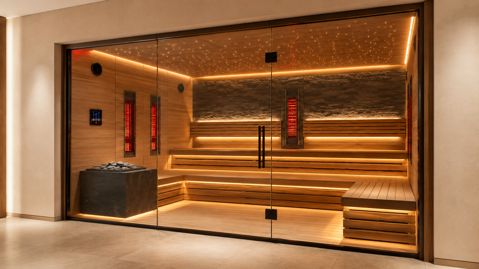 Cristal y acabados de sauna Aurum