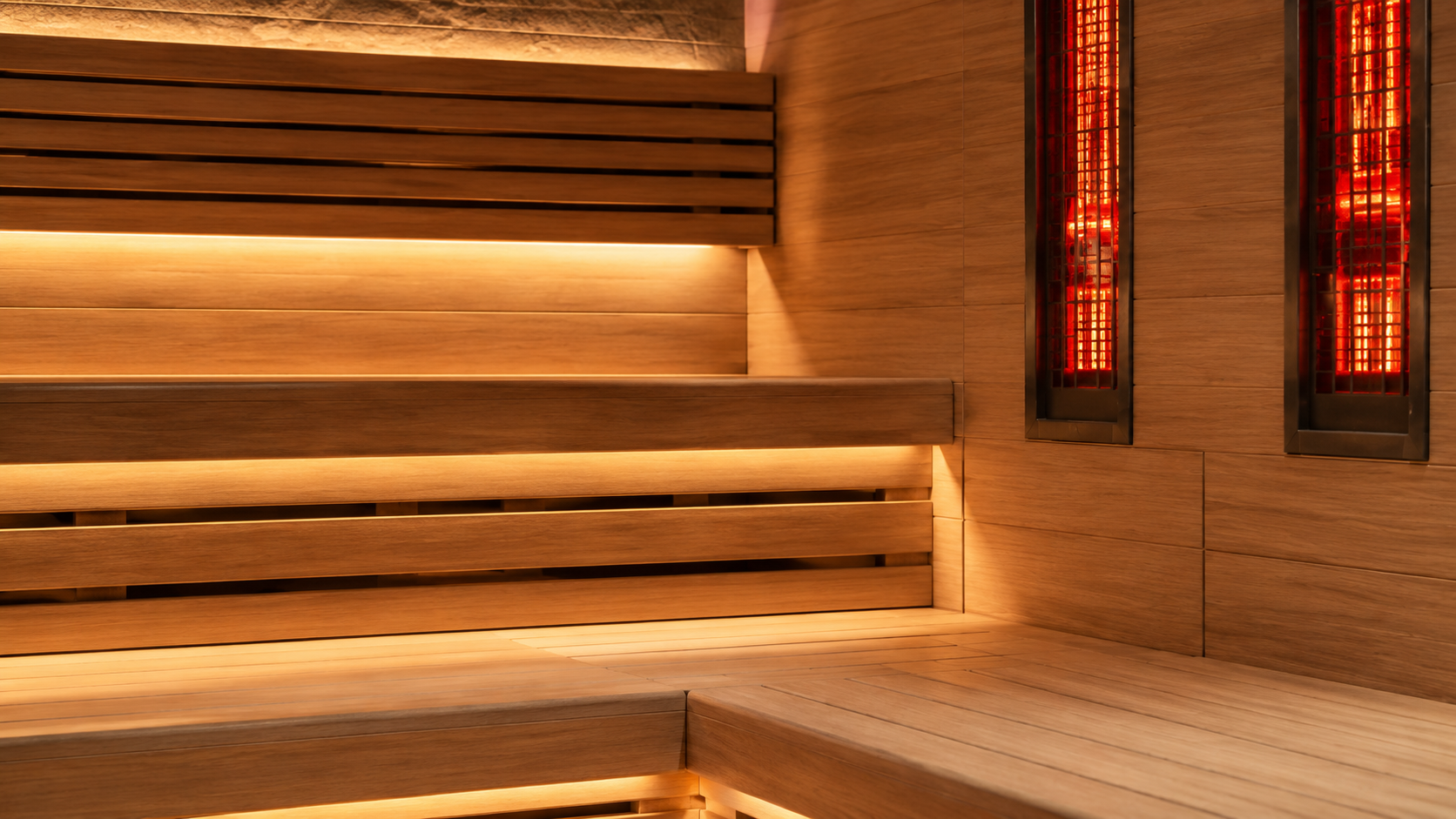 Maderas premium en sauna Aurum